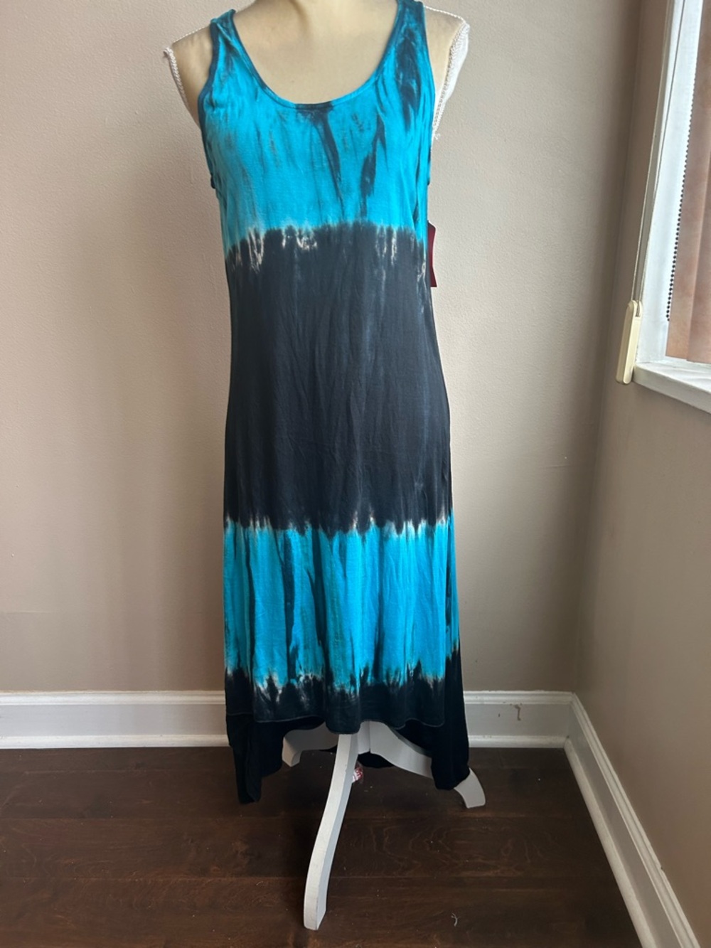Nolita NYC New Womens Tye Dye hi low Summer Dress Sz M Blue 4125 - Picture 2 of 4